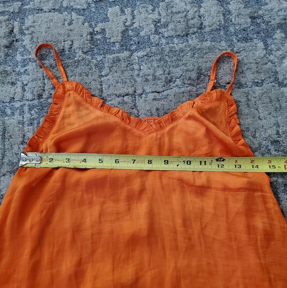 Sunset Orange V-Neck Ruffled Camisole Top - Picture 9 of 10
